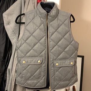 Like new gray quilted J Crew vest